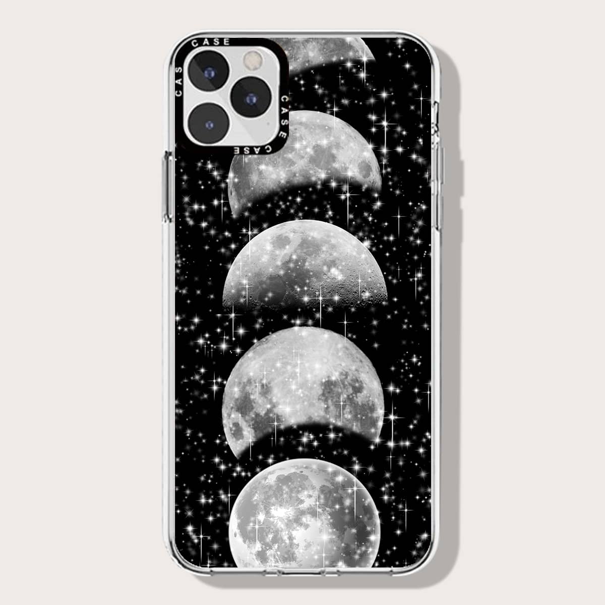 

Moon Pattern Phone Case, Black