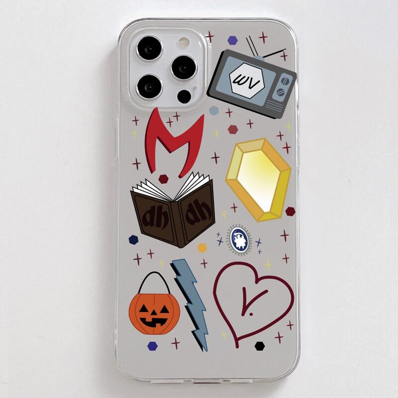 

Heart & Book Pattern Phone Case, Multicolor