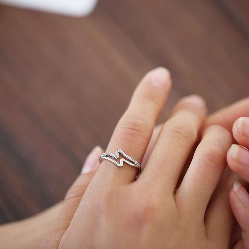 

Rhinestone Decor Ring, Silver