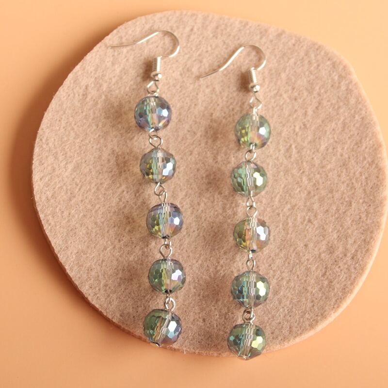 

Crystal Drop Earrings, Green