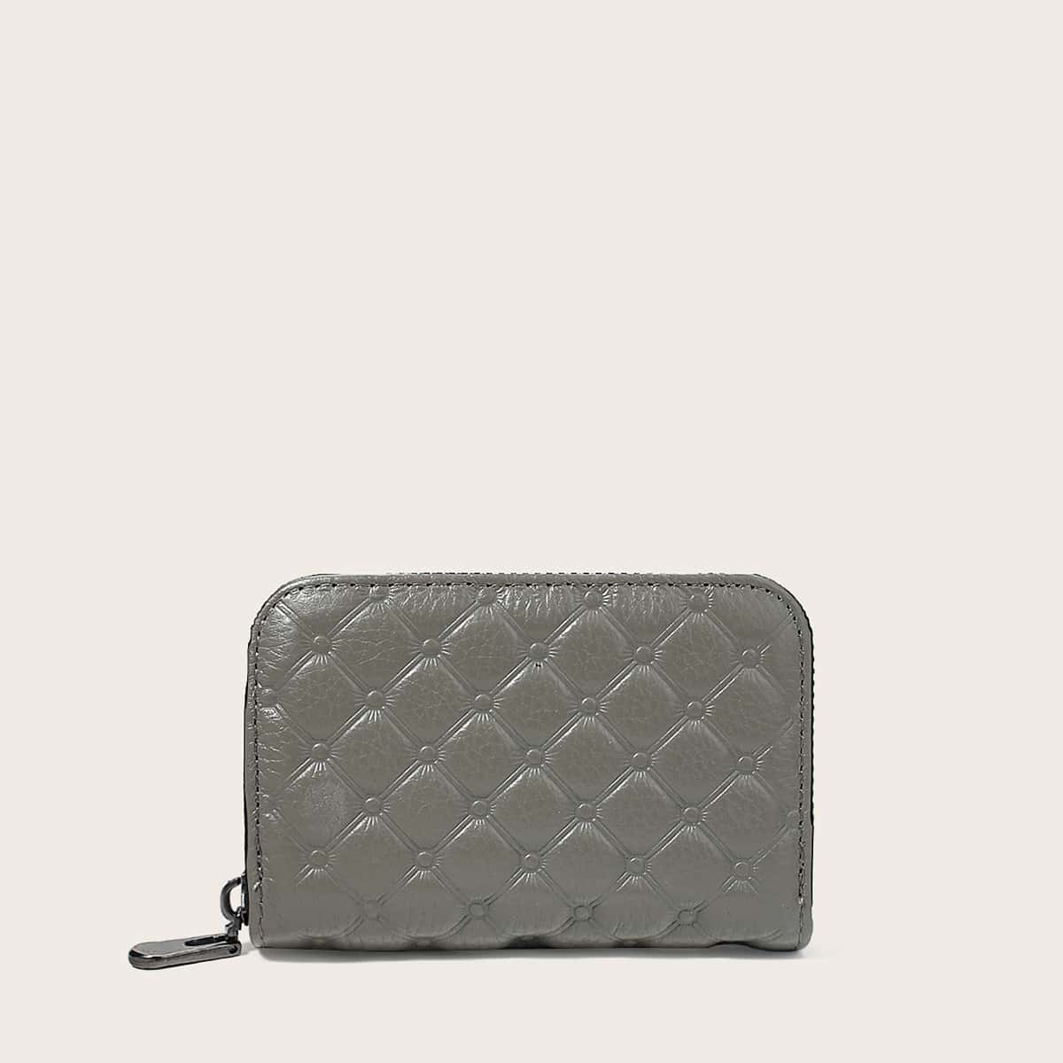 

Quilted Small Wallet, Grey
