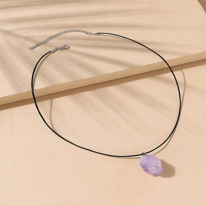 

Crystal Pendant Necklace, Purple