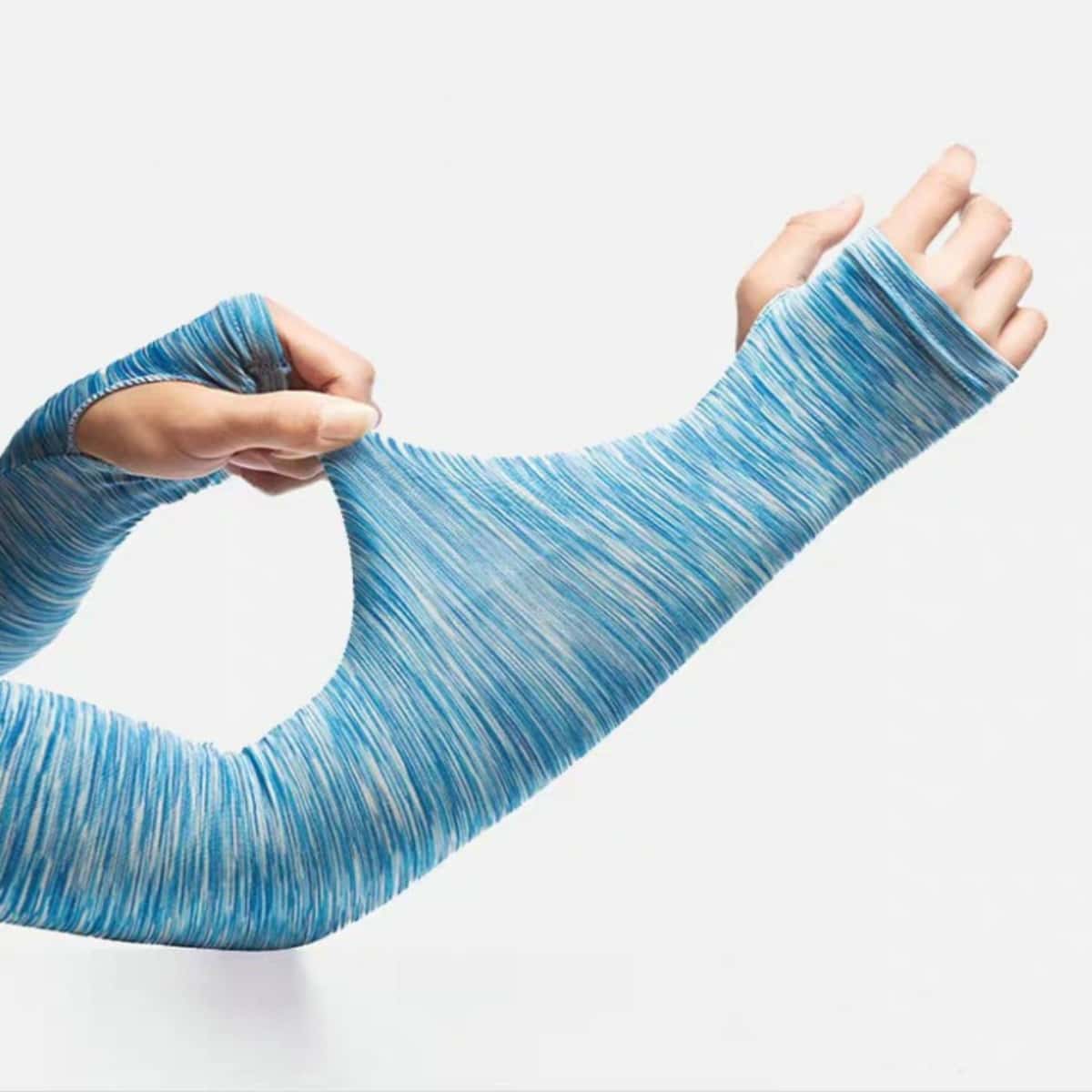 

Graphic Fingerless Long Gloves, Blue