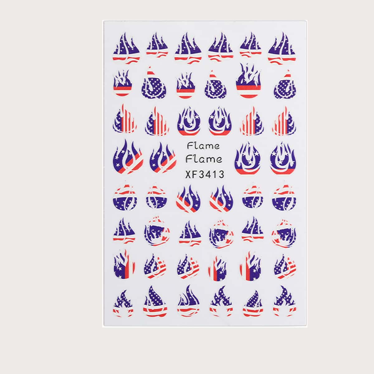 

1sheet Graphic Nail Art Sticker, Blue