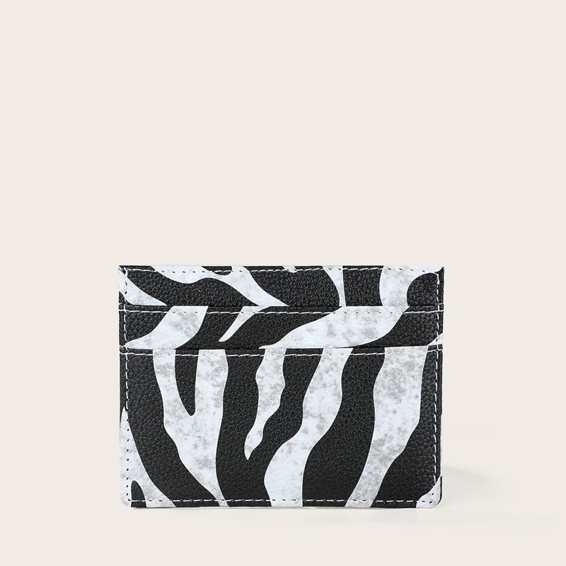 

Zebra Striped Card Holder, Black and white