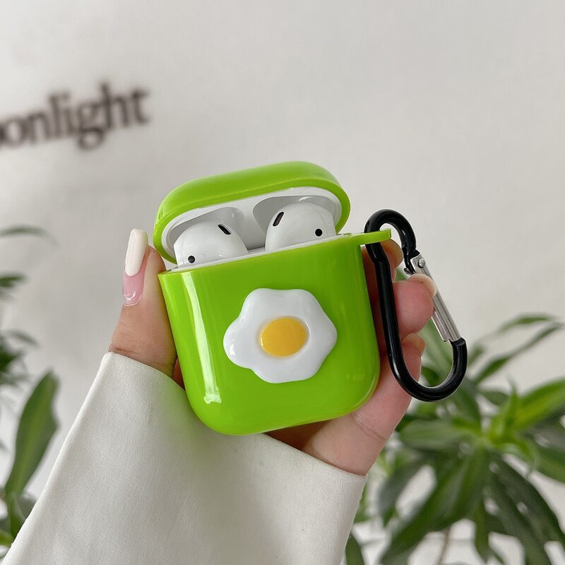 

Cartoon Decor Airpods Case, Green