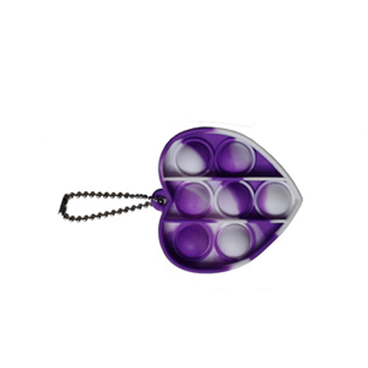 

1pc Mini Heart Shaped Push Pop Bubble, Purple