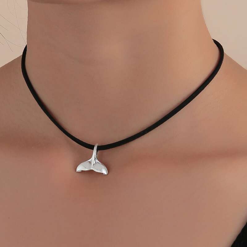 

Fish Tail Charm Necklace, Multicolor