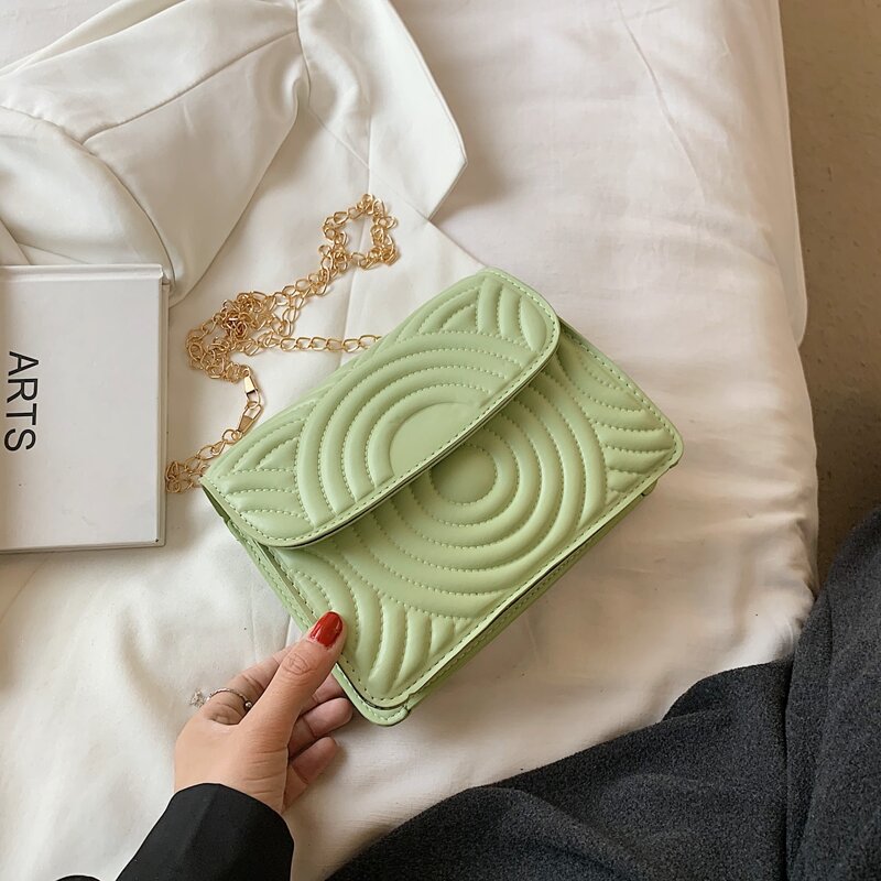 

Flap Chain Crossbody Bag, Green