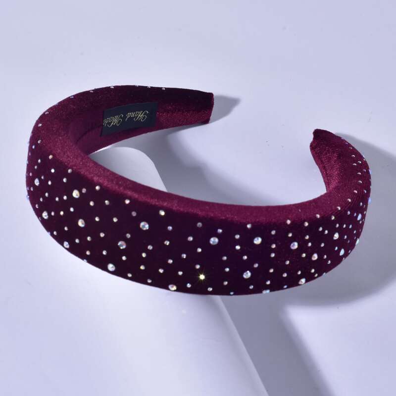 

Rhinestone Wide Headband, Burgundy