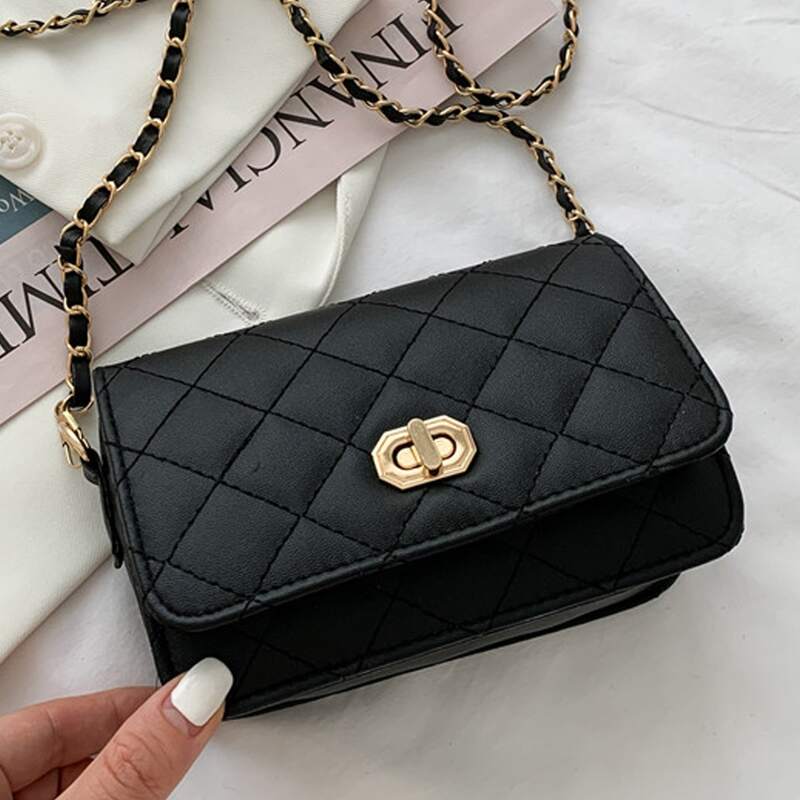 

Quilted Crossbody Bag, Black