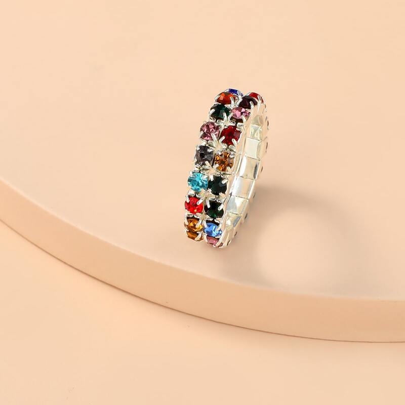 

Colorful Rhinestone Decor Ring, Multicolor