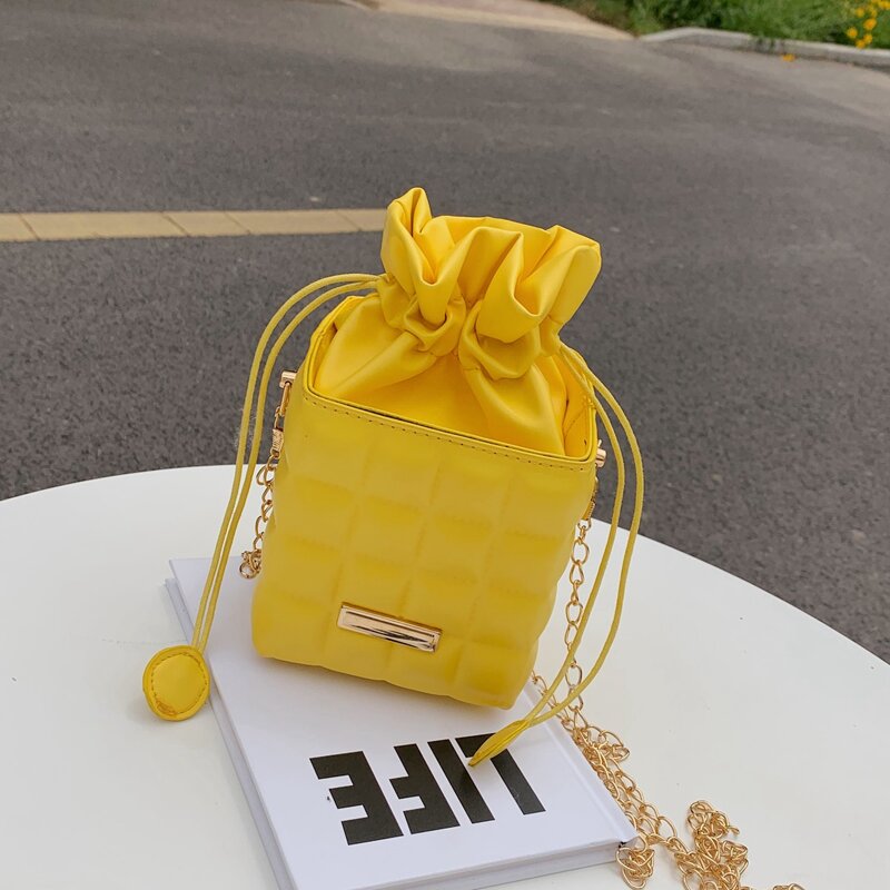 

Drawstring Bucket Bag, Yellow