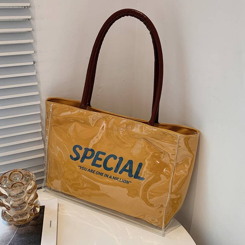 

Letter Graphic Tote Bag, Yellow