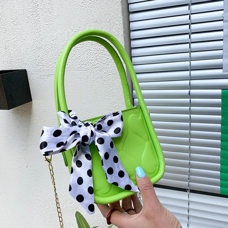 Mini Twilly Scarf Decor Satchel Bag, Green