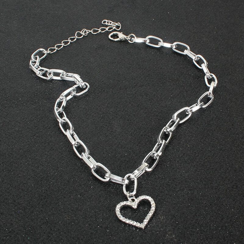 

Heart Chain Necklace, Silver