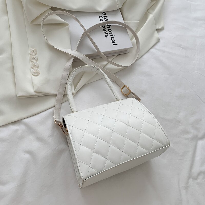 

Top Handle Quilted Satchel Bag, White