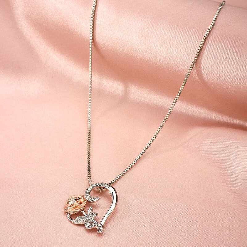 

Flower Pendant Necklace, Silver
