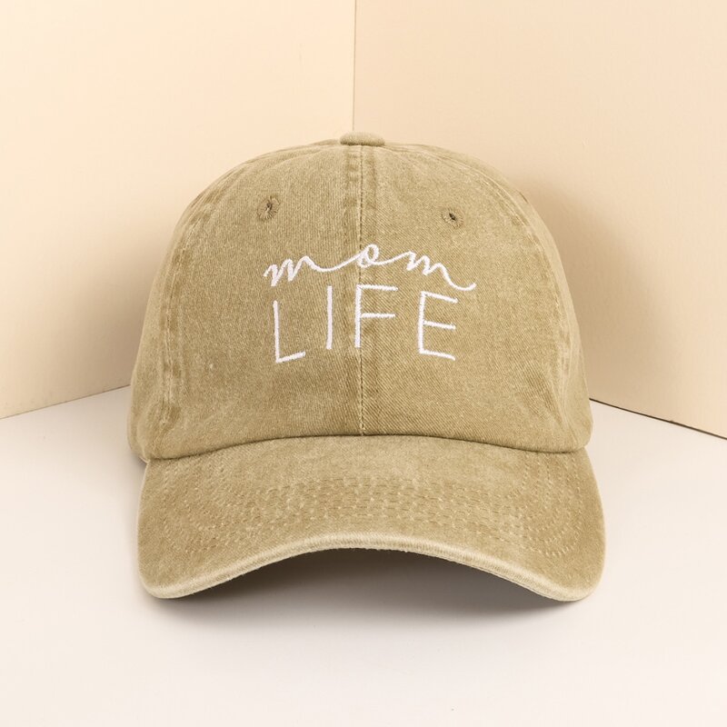 

Letter Embroidery Baseball Cap, Khaki