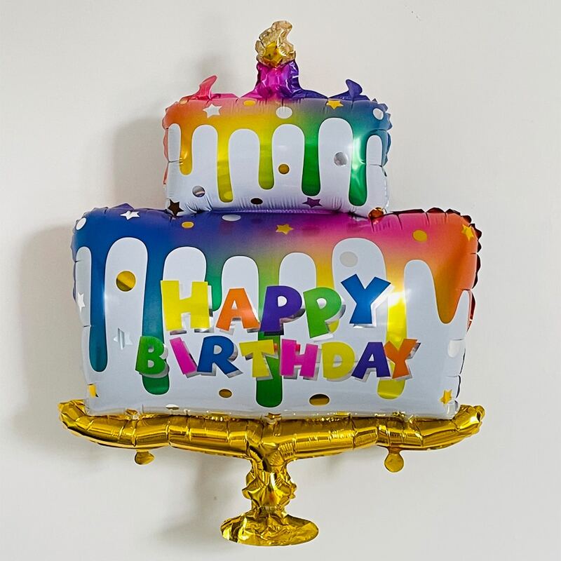 

1pc Birthday Cake Shaped Balloon, Multicolor