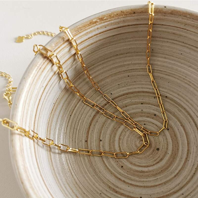 

2pcs Minimalist Chain Necklace, Gold