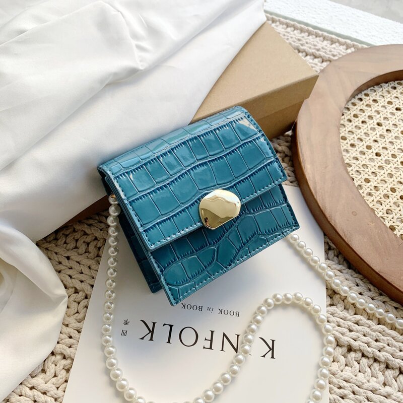 

Mini Croc Embossed Crossbody Bag, Blue