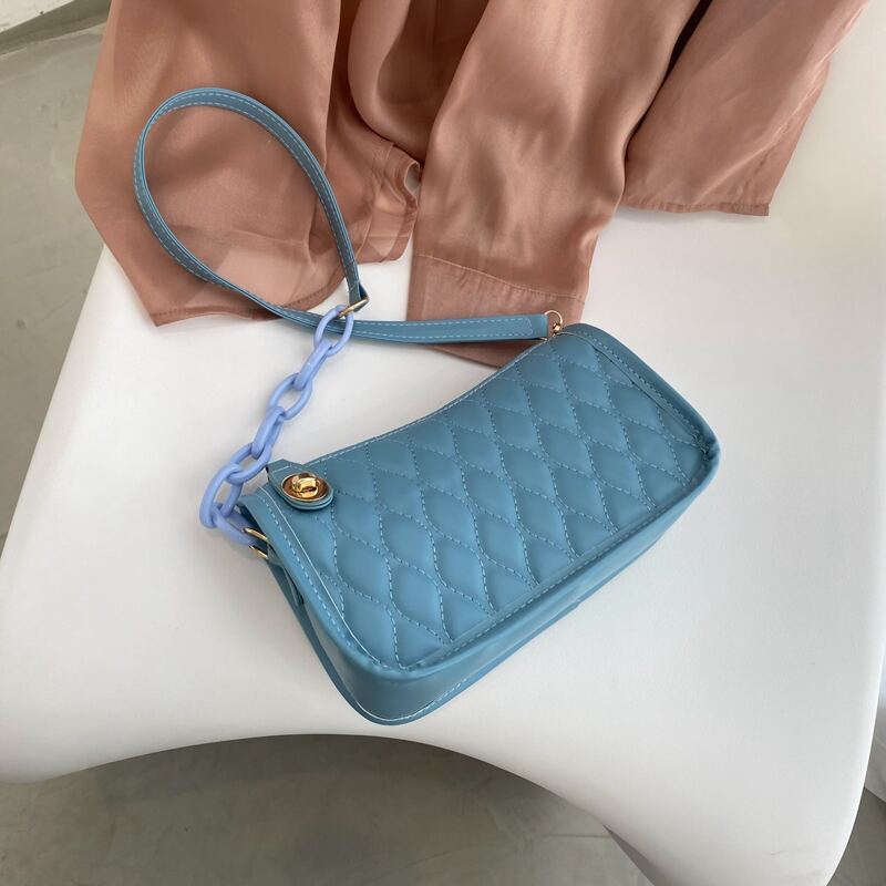 

Quilted Shoulder Bag, Blue