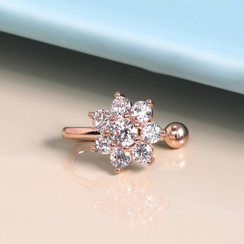 

1pc Rhinestone Nose Ring, Gold