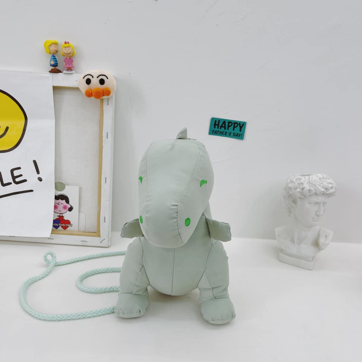 

Cartoon Dinosaur Design Crossbody Bag, Green