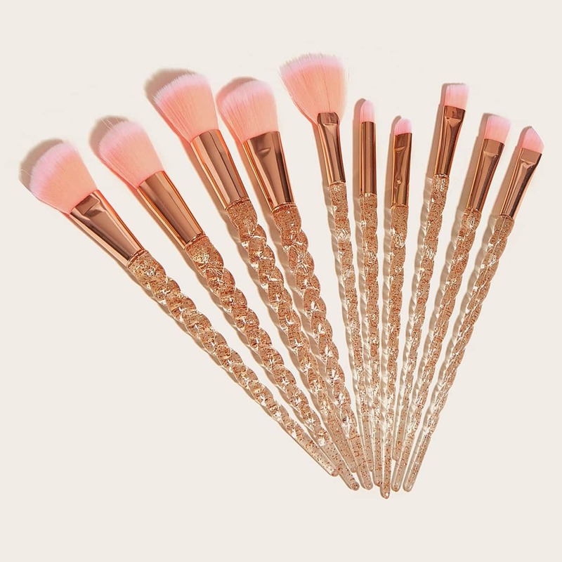 10pcs Ombre Makeup Brush, Pink