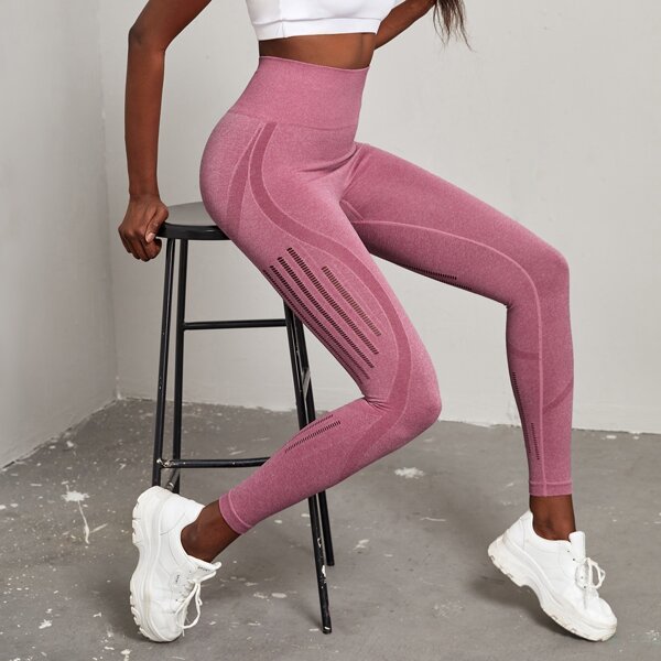 

Seamless Sweat-Absorbs Sports Leggings, Dusty pink
