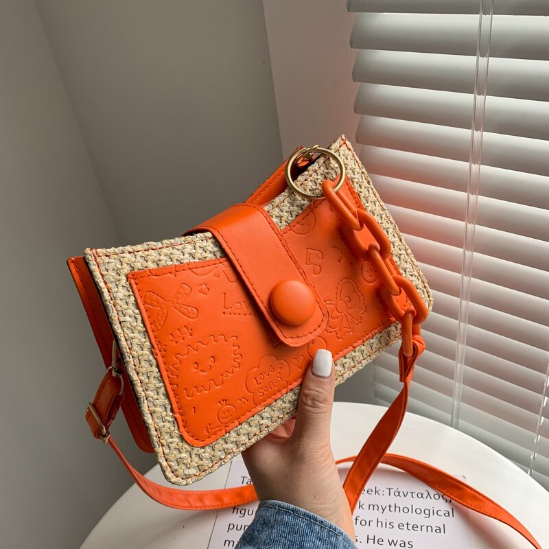 

Cartoon Embossed Crossbody Bag, Orange