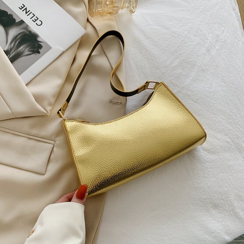 

Metallic Shoulder Bag, Yellow