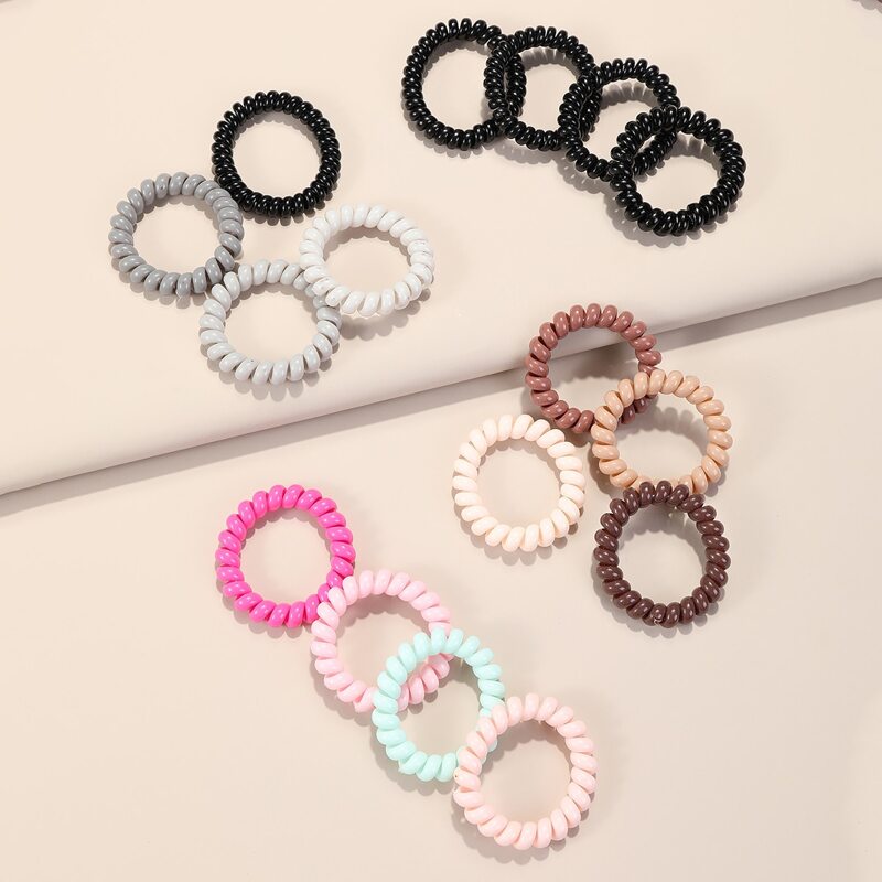 

16pcs Coil Wire Hair Tie, Multicolor