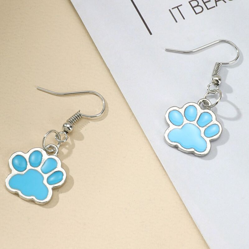 

Paw Decor Drop Earrings, Blue