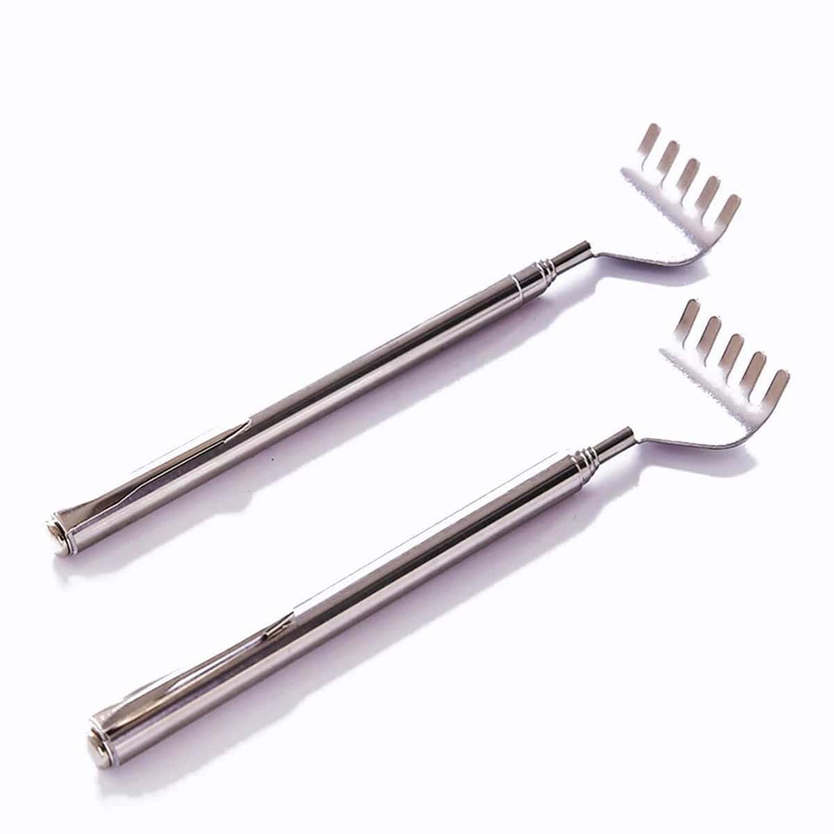 

1pc Stainless Steel Adjustable Back Scratcher, Silver