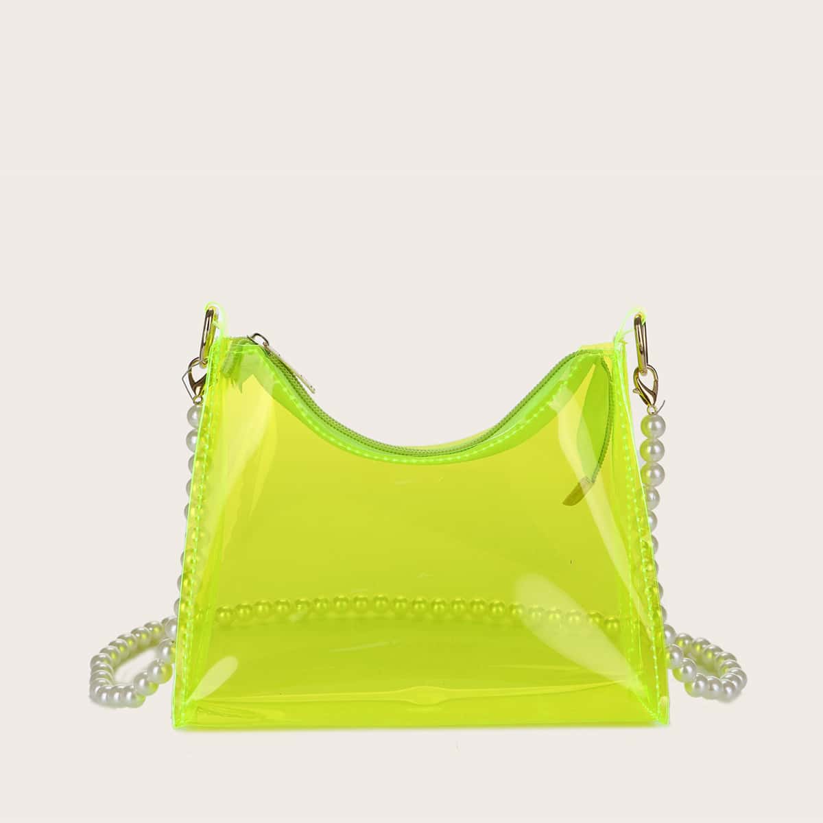 

Clear Neon Lime Shoulder Bag, Green
