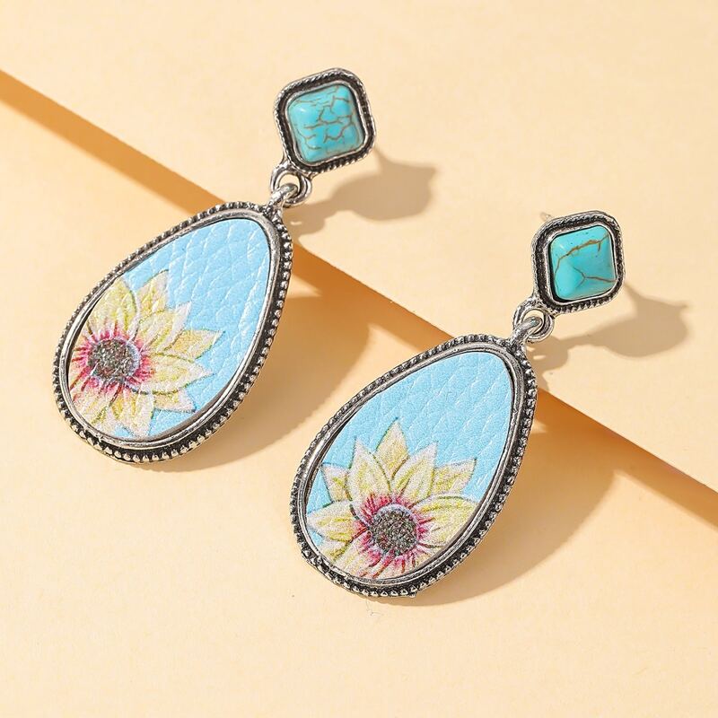 

Sunflower Graphic Drop Earrings, Multicolor