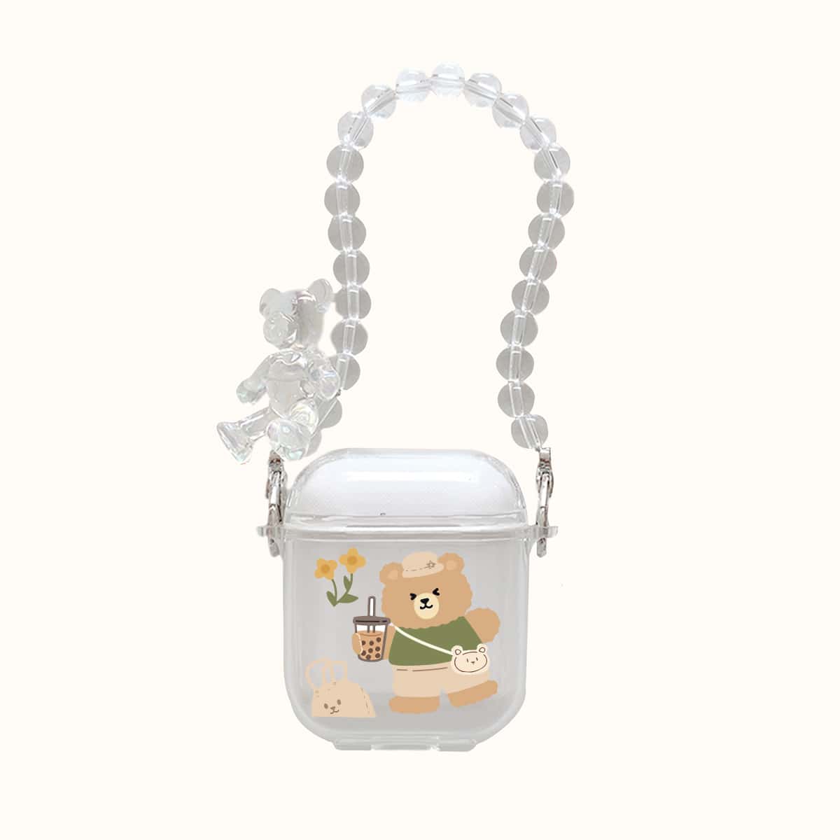 

Cartoon Print Airpods Case, Clear