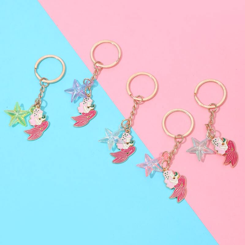 

1pc Random Mermaid Keychain, Multicolor