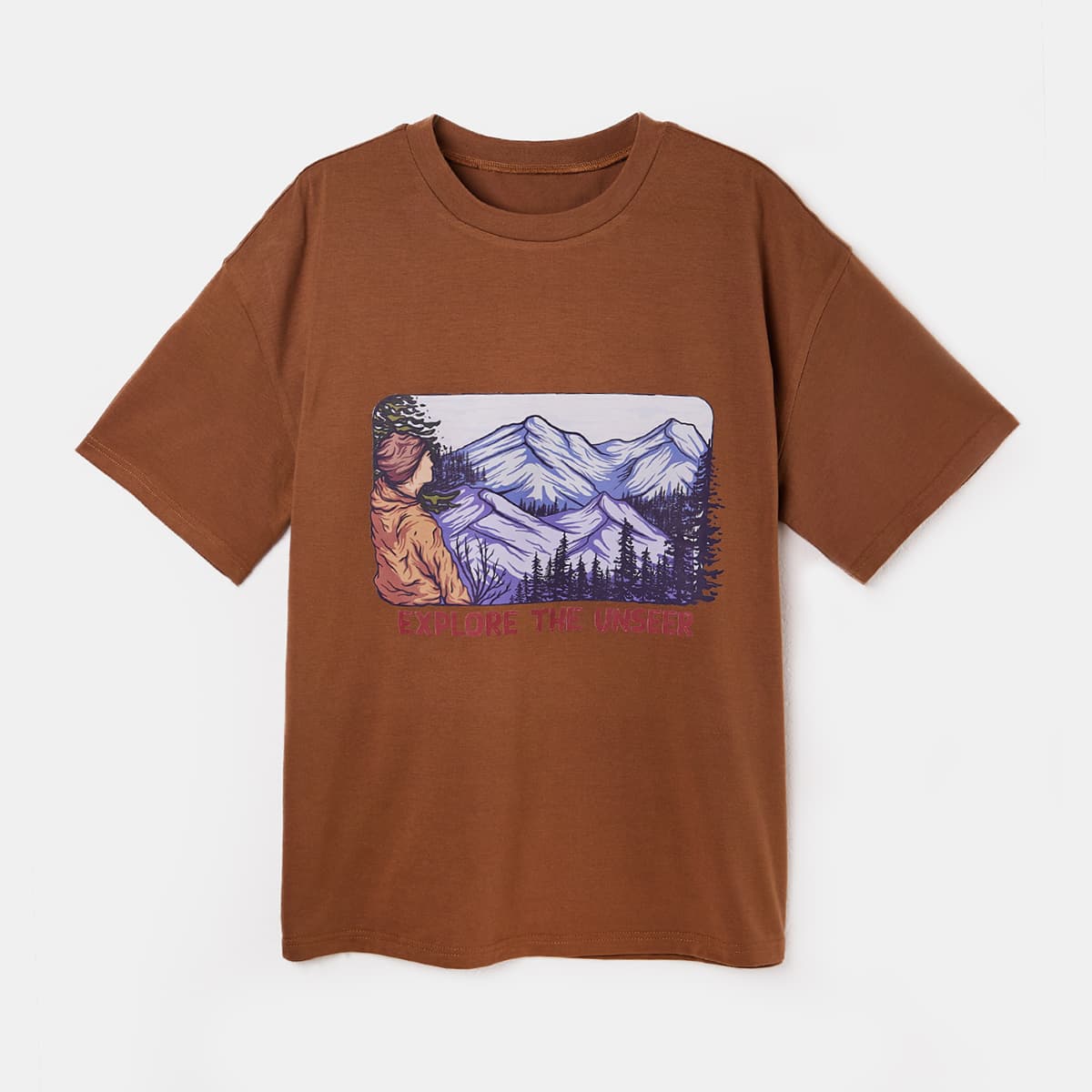 

Letter Mountain Graphic Tee, Brown
