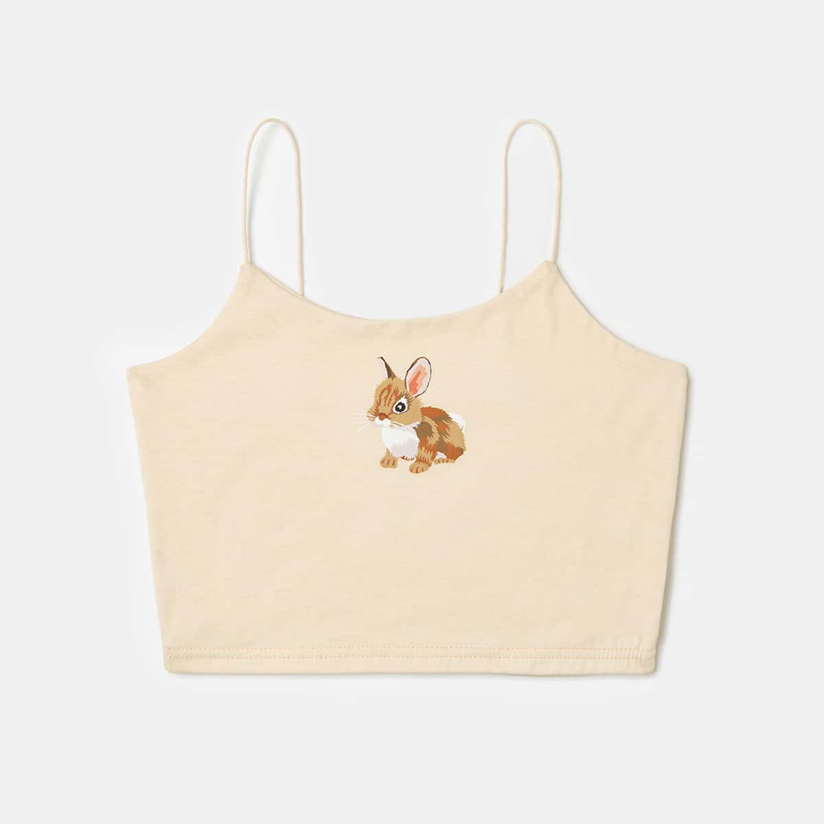 

Cartoon Graphic Crop Cami, Beige