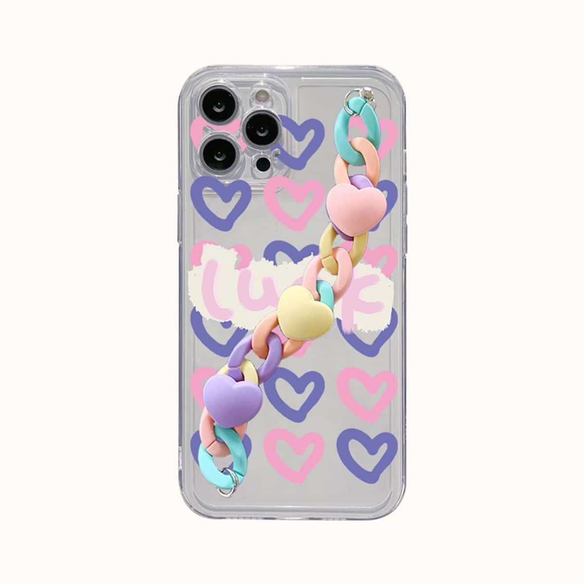 

Polka Dot Chain Hand Strap Phone Case, Multicolor