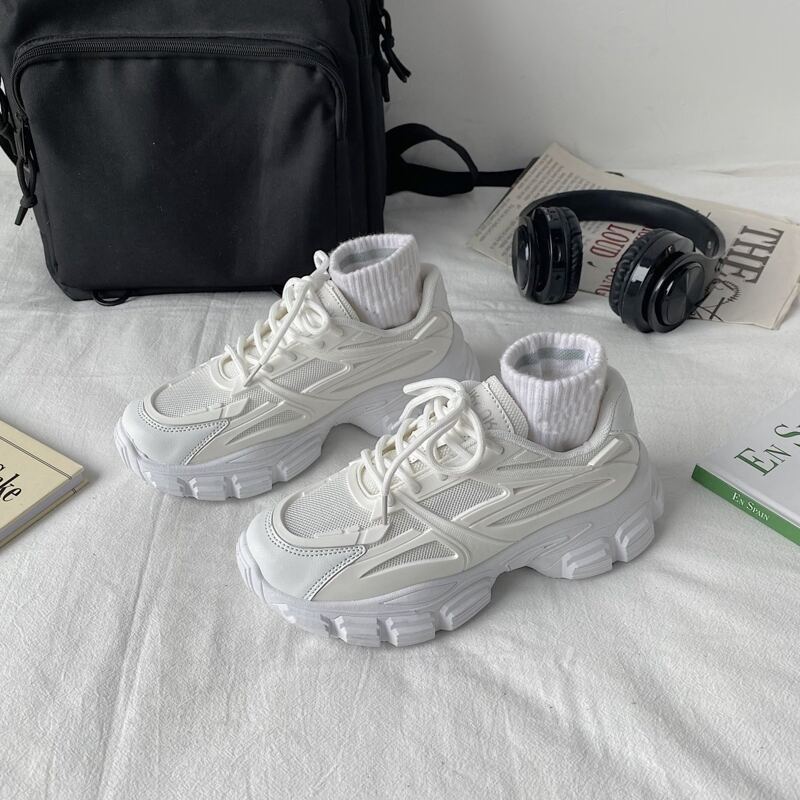 

Mesh Panel Chunky Sneakers, White