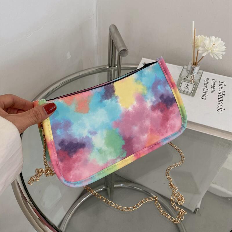 

Tie Dye Chain Crossbody Bag, Multicolor