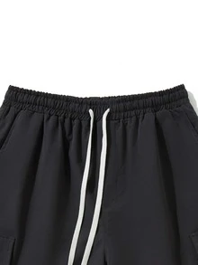 Manfinity Men Flap Pocket Shorts - Black - View 3