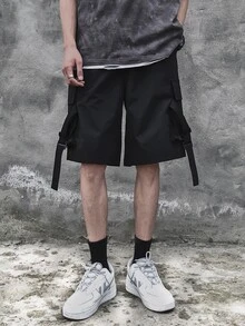 Manfinity Men Flap Pocket Shorts - Black - View 6