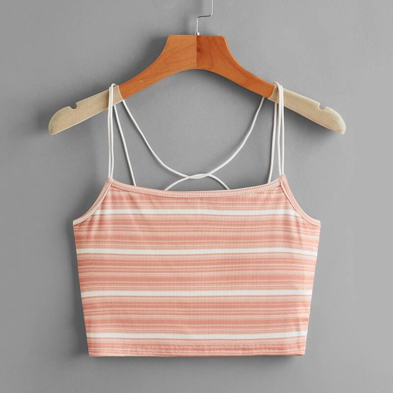 

Striped Crop Cami, Orange