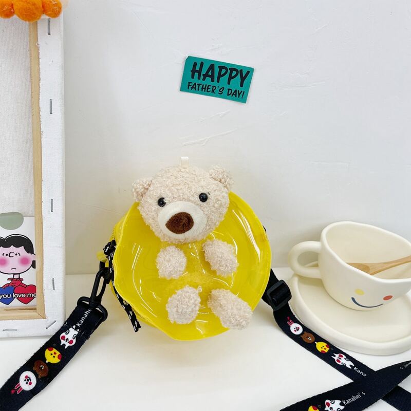 

Mini Clear Bear Decor Circle Bag, Yellow