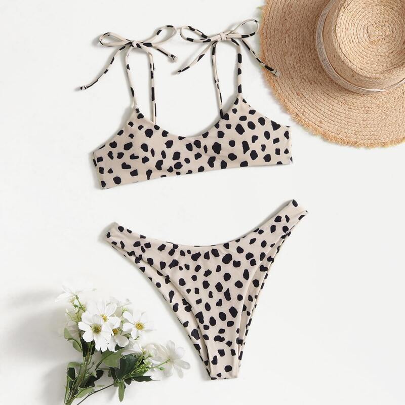 

Dalmatian Pattern Bikini Swimsuit, Camel